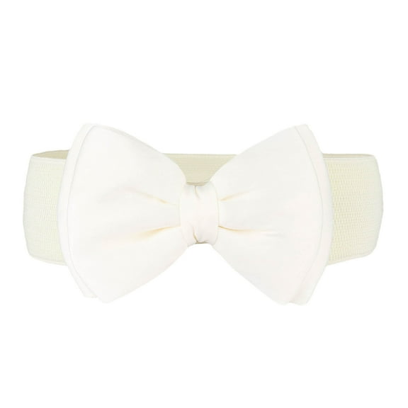Prolriy Belts for Women Ladies Elastic Stretch Chiffon Bow Belt Accessories Versatile Decorative Skirts Cloth Waistbands Womens Belt Beige 62