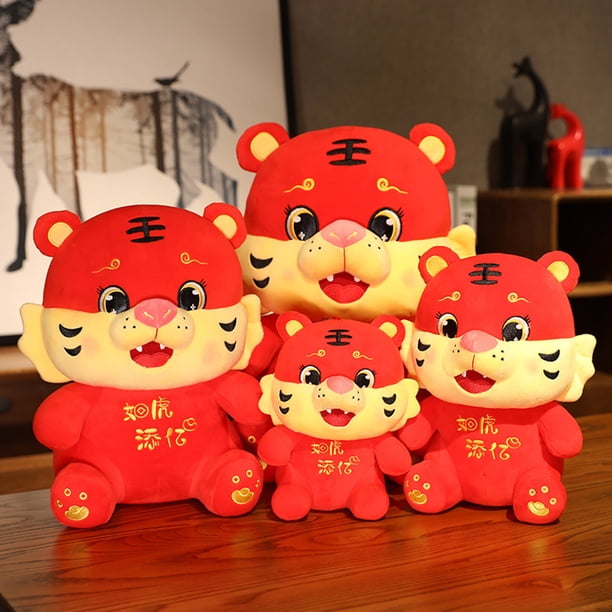 Gwong Juguete 2022 años tigre mascota pp algodón llenado de escritorio decoración encantadora zodiaco tigre peluche peluche juguetes año nuevo regalo Gwong 30014136