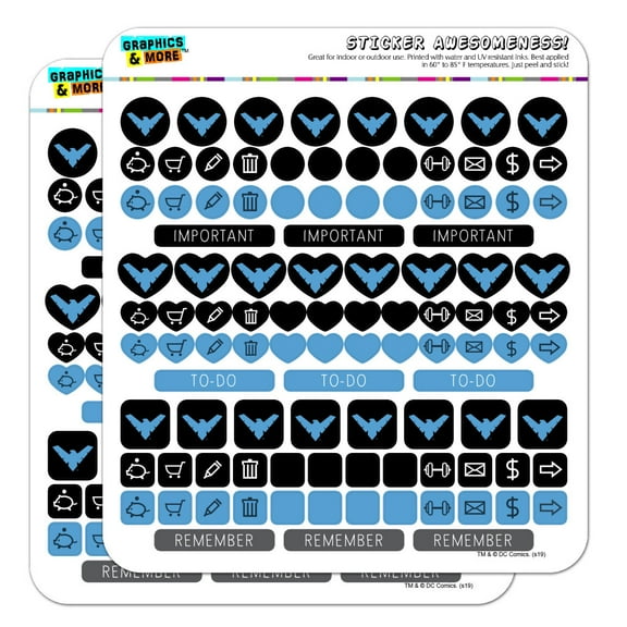 Batman Nightwing Logo Planner Calendar Scrapbooking Crafting Sticker Set