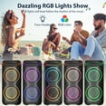 thumbnail image 6 of JAUYXIAN Large Party Speaker, Big Outdoor Speaker Bluetooth with DJ Lights for Singing Party, 6 of 15