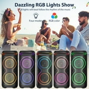JYX Large Party Speaker, Bluetooth Speaker With Dazzling Rgb Light, Two 6.5 Subwoofer, T20
