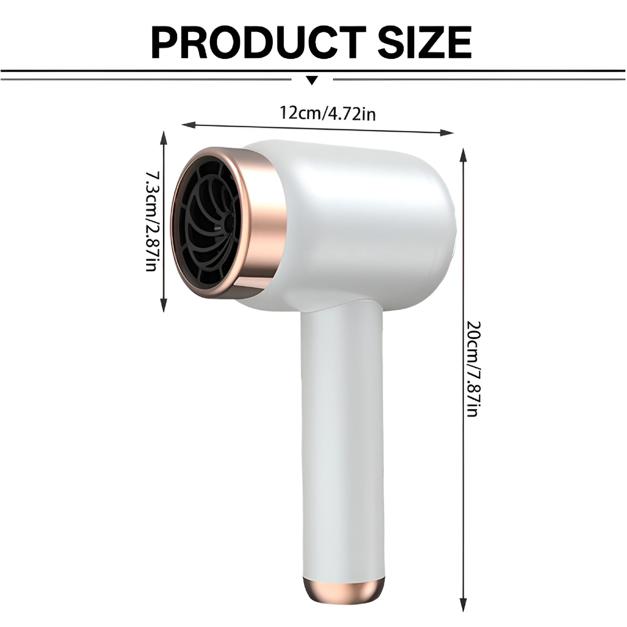 ACDANC Cordless Portable Blow Dryer Fast Drying Technology Hair 3 Speed Compact Wireless Rechargeable Mini Travel Home Use Low Noise Adjustment Suitable Women, Children, Camping Beach