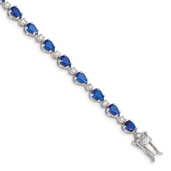 Sterling Silver Blue and Clear CZ Bracelet