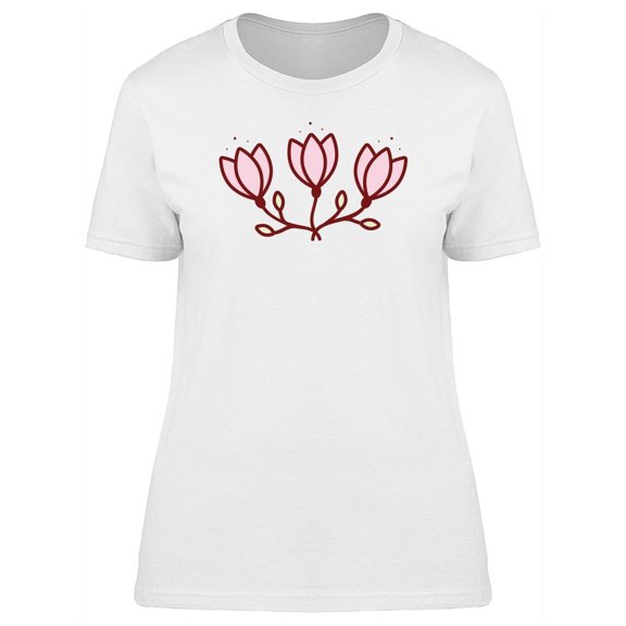 Cool Vintage Flowers Doodle T-Shirt Women -Image by Shutterstock, Female x-Large