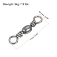 thumbnail image 2 of Fishing Barrel Swivel, 50Pcs 19lb Carbon Steel Terminal Tackle, Black, 2 of 6