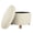 Cream Faux Leather, variant on Classic Round Storage Ottoman Footstool with Removable Lid, Upholstered Faux Leather/Fabric, Wooden Legs for Living Room & Bedroom