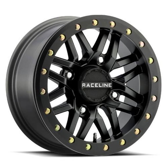 15x10 Raceline A91B Ryno UTV Beadlock Black with Black Ring Wheel 4x156 (0mm)