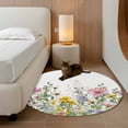 thumbnail image 2 of Round Area Rug 3 Ft, Spring Floral Washable Non-Slip Circle Carpet for Living Room/Bedroom, Watercolor Flower Eucalyptus Leaves Botanical Low-Profile Small Floor Mats Collection Rugs for Indoor, 2 of 8