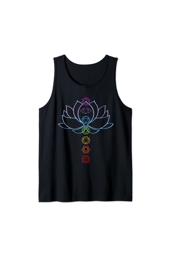 Spiritual Zen Lotus Flower Chakras Aligned Yoga Lover Tank Top Size S-3XL