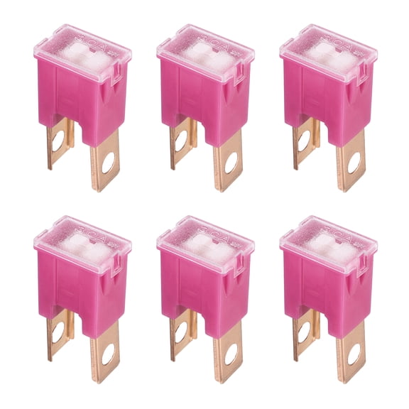 Uxcell 6pcs Cartridge Fuse, 32VDC 30A Male Terminal Automotive Assortment J Case Fuse for Car, Truck, RV, Boats, Rose Red