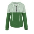 thumbnail image 6 of Mlzmgr Hoodies for Women 1/4 Button Drawstirng Regular Fitted Sweatshirts Color Blocked Casual Sports Shirts, 6 of 6