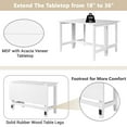 thumbnail image 3 of 47" Folding Dining Table, Space Saving Foldable Drop Leaf Table for Small Places, Extendable Folding Kitchen Table for Living Room, White, 3 of 9