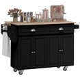thumbnail image 1 of HOMCOM Kitchen Island with Storage, Kitchen Island with Drop Leaf, Black, 1 of 10