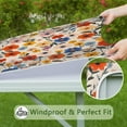 thumbnail image 6 of Floral Elastic Square Tablecloth, 34x34 Inch Fitted Table Cover with Waterproof Polyester for Indoor Outdoor Dining or Coffee Table, 6 of 6