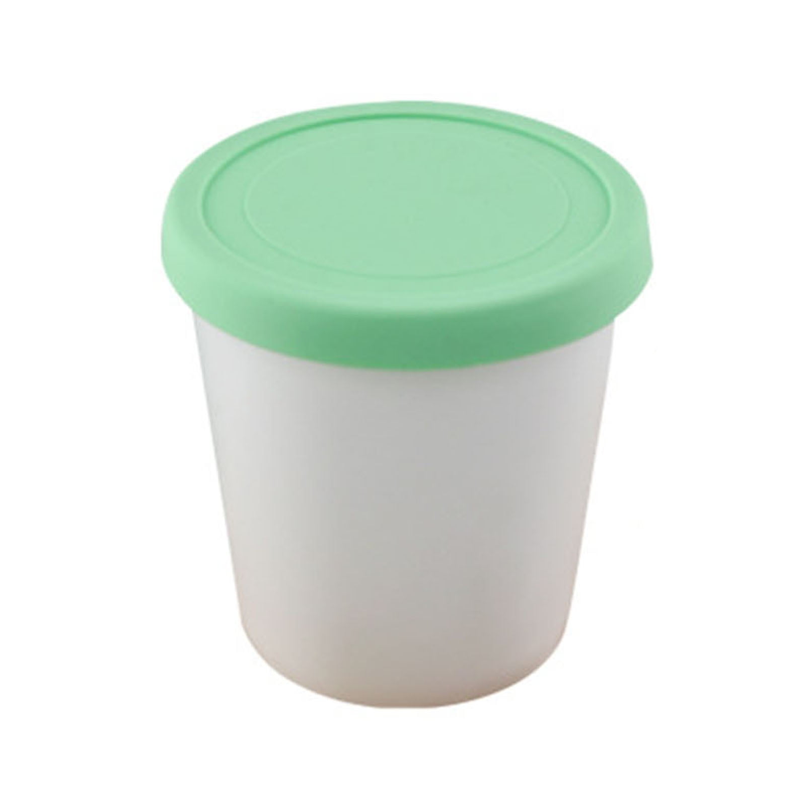 Farfi Reusable Round Ice Cream Cup with Large Silicone Lid Stackable Easy  Storage Dessert Container Home Supply (Green,M)