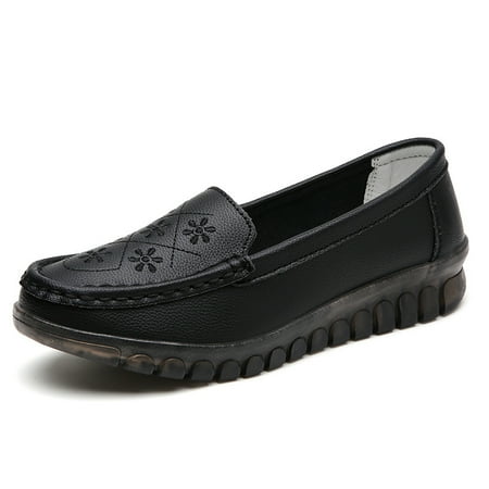 

Women‘s Flower Pattern Flat Loafers Non Slip Solid Color Lightweight Slip On Shoes Women‘s Walking Shoes