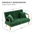 thumbnail image 6 of Ouyessir Modern Velvet Loveseat Sofa,2 Seater Sofa with Golden Legs and Nailhead Arms,Comfy Upholstered Button Tufted Loveseat Sofa for Living Room Apartment, 6 of 8