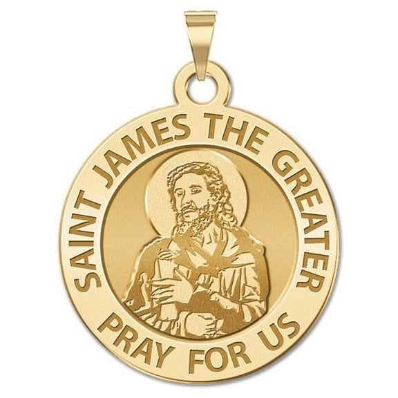 Picturesongold.Com Saint James the Greater Religious Necklace Pendants Female-1 in 14K Yellow Gold