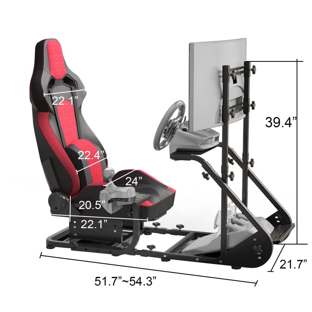 Enhanced Stable Racing Wheel Cockpit Frame Compatible with Fanatec Thrustmaster Logitech PXN Simulators for PS5 PS4 Xbox PC