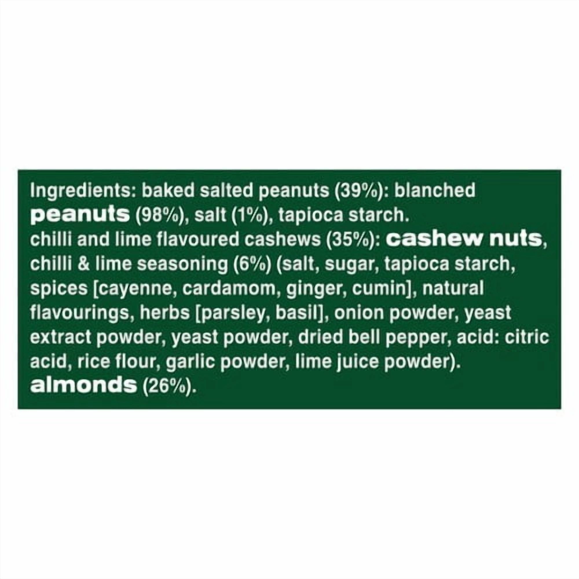 Graze Chilli & Lime Protein Mixed Nuts Sharing Bag Snack 100g, British Import (Pack of 3)
