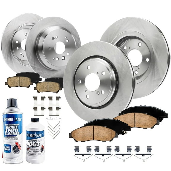 Detroit Axle - 10pc Brake Kit for Acura 2014-2016 MDX, Disc Brakes Rotors Ceramic Brake Pads 2014 2015 2016 Replacement: 12.60" inch Front and 12.98" inch Rear Rotors