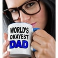 thumbnail image 2 of 3dRose, World’s okayest dad, Blue, 11oz Two-Tone Blue Mug, 2 of 7