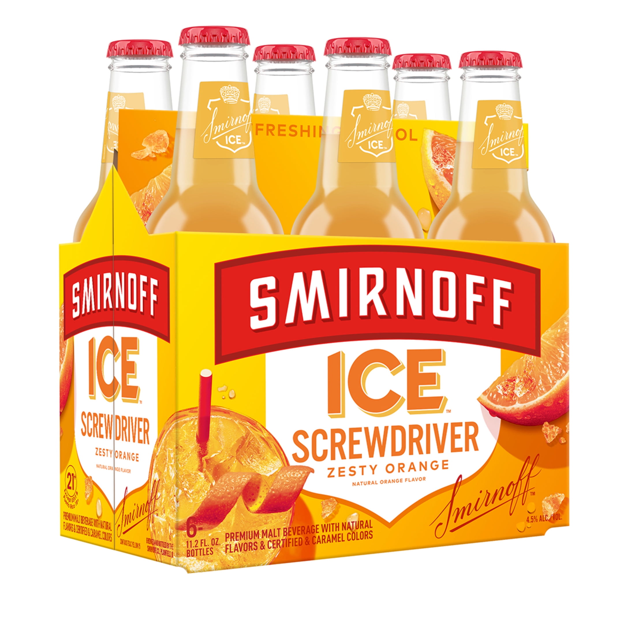 Smirnoff Ice Screwdriver, 6 Pack Bottles, 11.2 fl oz, 4.5% ABV
