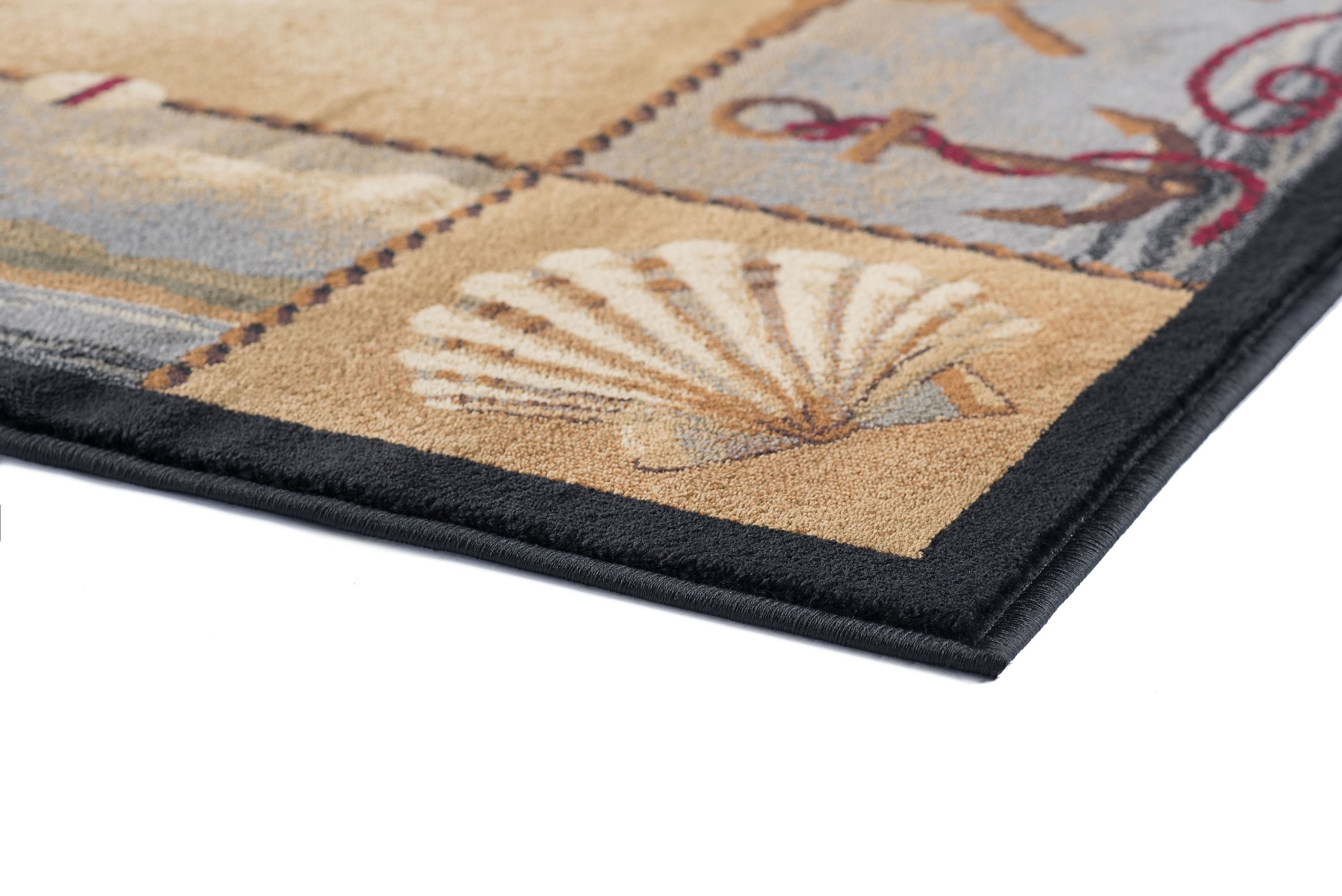 Nature Novelty 2' x 3' Beige and Steel Blue Polypropylene Indoor Area Rug