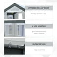 thumbnail image 5 of Olurrisa 8' x 6' x 7' Walk-In Greenhouse, Outdoor Garden Warm Hot House with 4 Roll-up Windows, 2 Zippered Doors and Weather Cover, White, 5 of 8