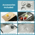thumbnail image 5 of 33″x19″ Stainless Steel Undermount Single Bowl Sink, Brushed Finish, 1 Count, with Accessories, SS-BR-09, 5 of 12