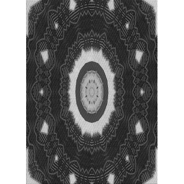 Ahgly Company Tapis d'Intérieur Lavables en Machine Rectangle Transitionnel Zone Grise de Minuit, 2' x 5'