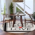 thumbnail image 4 of Valentine's Day Washable Round Area Rug 7 ft, Hello Love, Soft Non Slip Rugs Stain Repellent Indoor Felt Carpet for Living Dining Room Bedroom Home Office, 4 of 9
