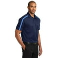 thumbnail image 4 of Port Authority Silk Touch Performance Colorblock Stripe Polo-L (Navy/ Carolina Blue), 4 of 6