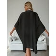 thumbnail image 4 of Batwing Sleeve Beach Cover Up Button Front Kimono Bathing Suit Cover Ups (Black,One Size), 4 of 6
