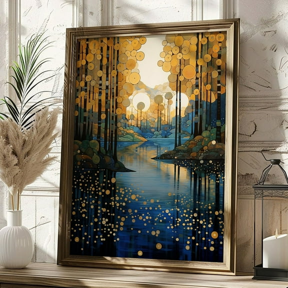 Gustav Klimt Print, Klimt Exhibition Poster, Gustav Klimt Painting, Gustav Klimt Forest Wall Art, Gustav Klimt Wall Decor, Flower Market Art Wall Art, Modern Wall Decor, 8x12 UNFRAMED