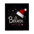 thumbnail image 2 of Cozy Flannel Blanket with Festive Santa Hat & Snowflake Design - Soft Warm Perfect for Sofa Travel Bed or Chair, 2 of 5