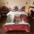thumbnail image 3 of Manfei Cat King Bedding 7 Pieces Christmas King Bed in a Bag, Gray Green, Gray Reversible, 3 of 6