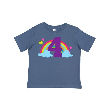 

Inktastic 4th Birthday Rainbow Gift Toddler Toddler Girl T-Shirt