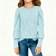 thumbnail image 2 of Posijego Girls Puff Long Sleeve Tops Spring Fall Cute Shirts Casual Knit Pullover Lightweight Sweaters for Little Girls, 2 of 8