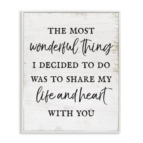 Stupell Industries Shabby Chic Life & Heart With You Romance White Framed Giclee Art, 11 x 14, by Lil' Rue