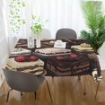 thumbnail image 3 of Yayeee Tablecloths 60" x 90" Rectangle Wrinkle Resistant Party Table Cover, Black Chocolate Cakes, 3 of 8