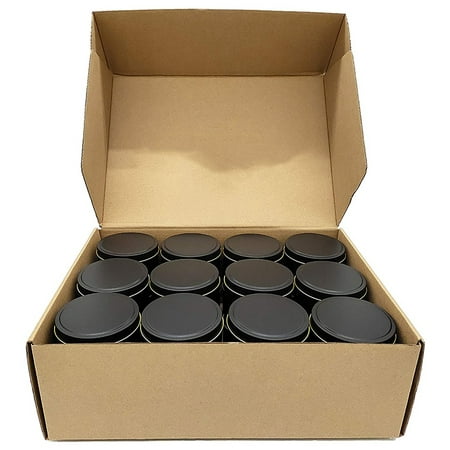 

Candle Tins 24 Piece 4 Oz Metal Candle Containers for Making Candles Arts & Crafts Dry Storage Black