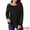 Black, variant on DARING DIVA Women's Lace Long Sleeve Crew Neck Casual Tops S Black