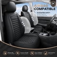 thumbnail image 2 of Full Set Car Seat Covers Fit for Toyota Camry 2002-2026,5pcs PU Leather Car Seat Cushion Protector Waterproof&Airbag Compatible,Black, 2 of 7