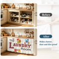 thumbnail image 4 of The Laundry Room Cabinet Curtains for Kitchen 10"W x 11"L, Vintage Yellow Laundry Routine Classic Flower Under Sink Skirt Magic Tape Short Curtain Decorative Privacy Panel for Bathroom Laundry, 4 of 9