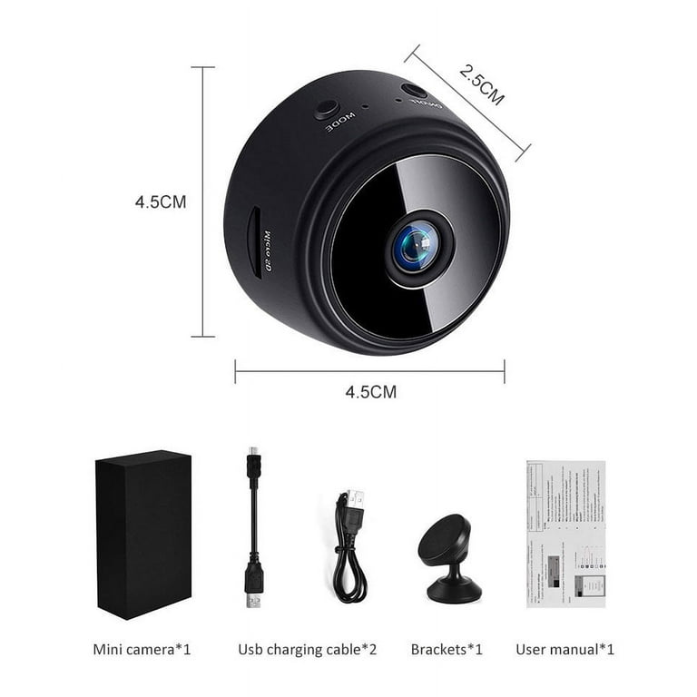 1080P HD Mini IP WIFI Camera Magnetic Camcorder Wireless Home Security Car  DVR Support Night Vision Video Recording Motion Detection, APP Remote  Control, 150 Super Wide Angle 