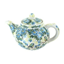 Blue Rose Polish Pottery Bluebird Garden Teapot