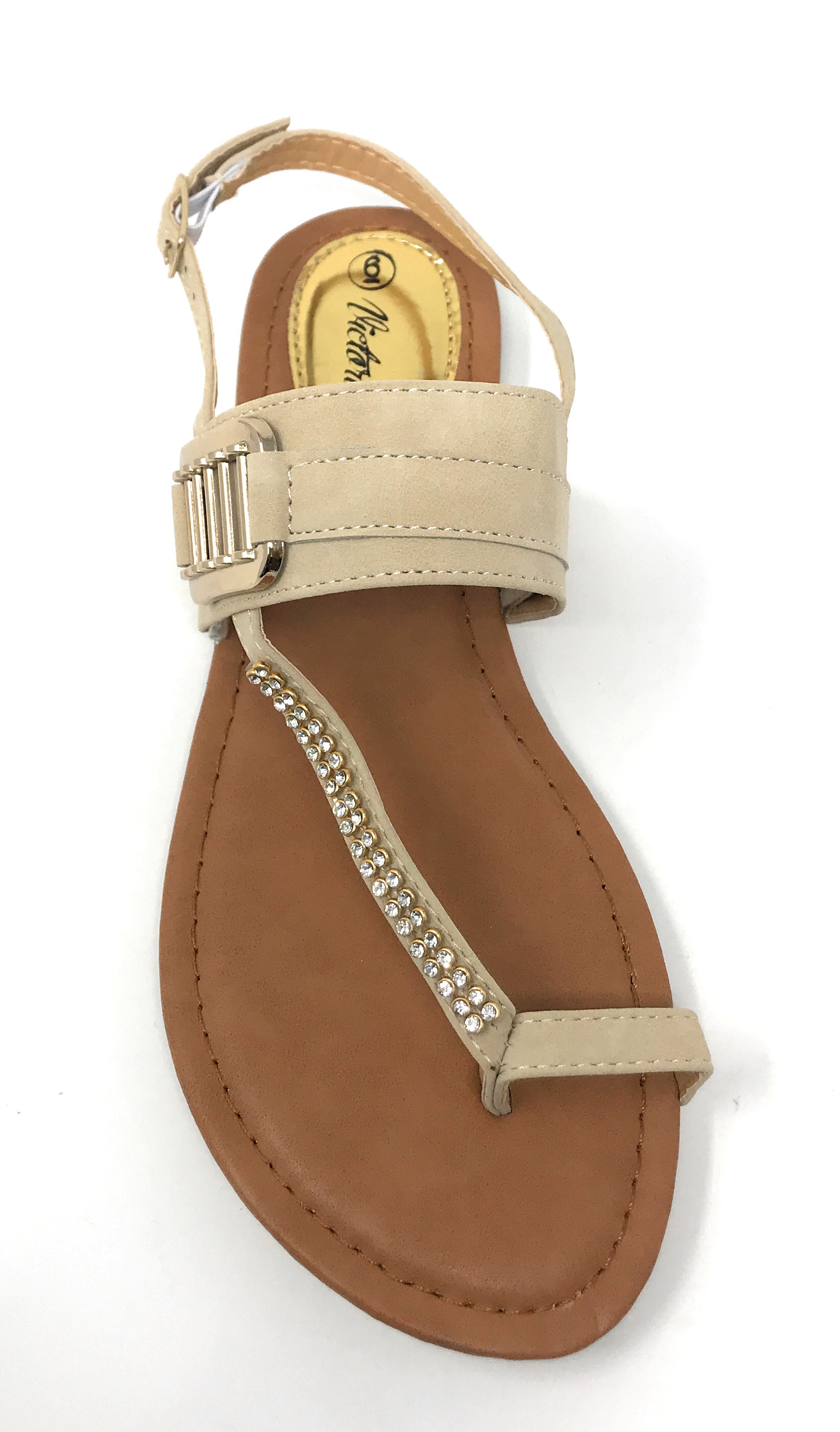Victoria K Women's Side Buckle and Rhinestone Sandals