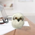 thumbnail image 5 of nvzhuang Faux Fur Owl Figurines Realistic Plush Owl Ornaments Small Animal Sculptures Home Garden Decorations, 5 of 7