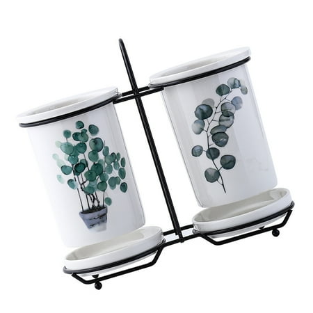 

NUOLUX 1 Set Ceramic Chopsticks Storage Holder Home Drain Tableware Rack Chopsticks Box